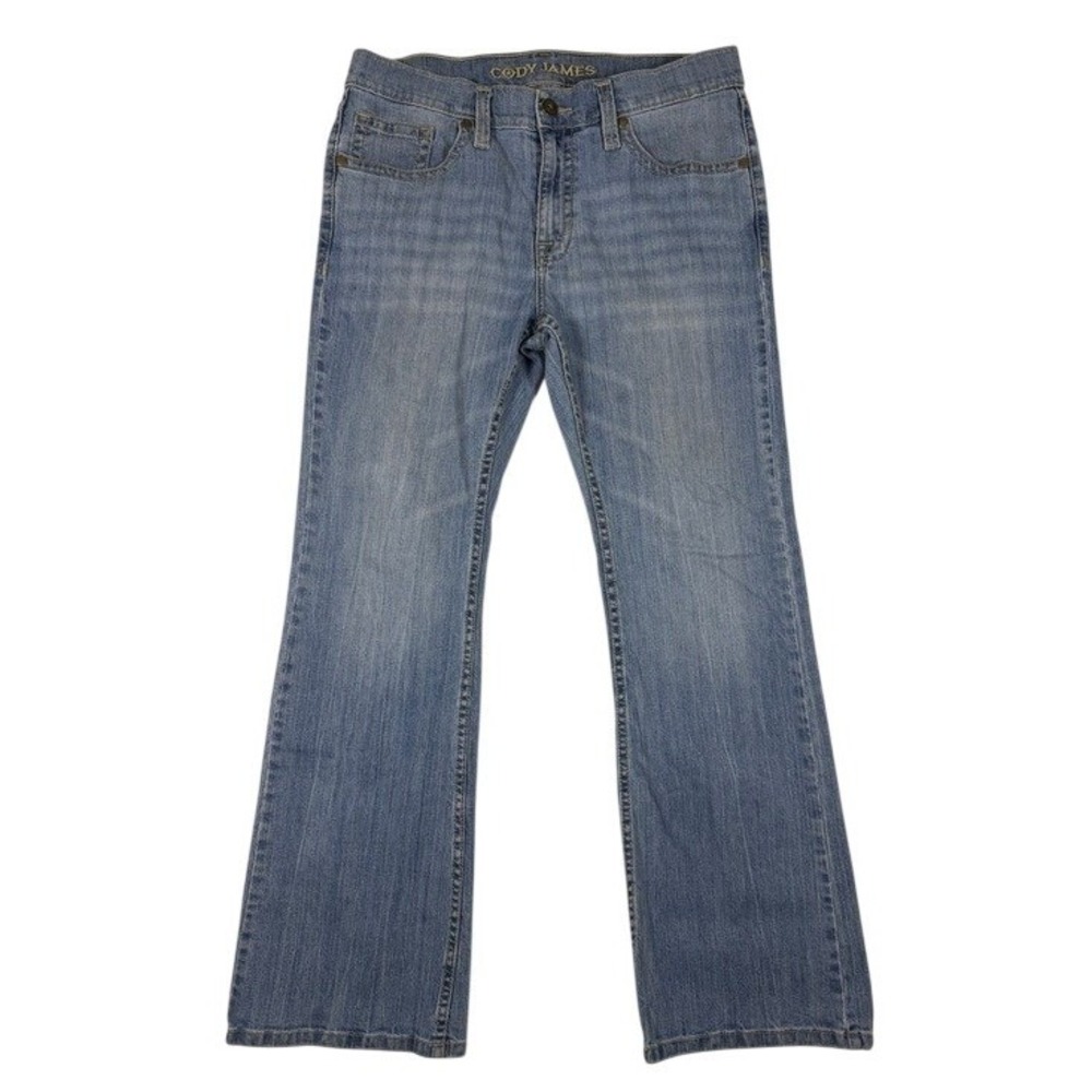 Cody James Mens 33x32 Medium Wash Bootcut Stretch Denim Jeans Blue